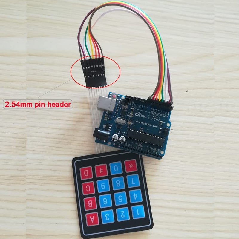 DIYmalls 4x4 Keypad 16 Key Matrix Array Membrane Switch 8pin Keyboard for Arduino ESP32 (Pack of 5) - Image 5